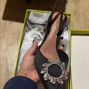 Gianni Bini Black Heels with Crystal Detail
